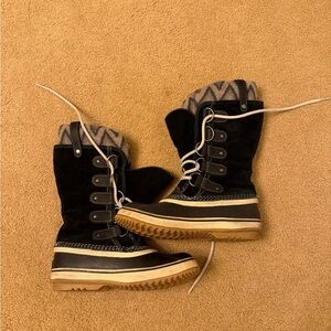 Sorel Black and Tan Winter Boots